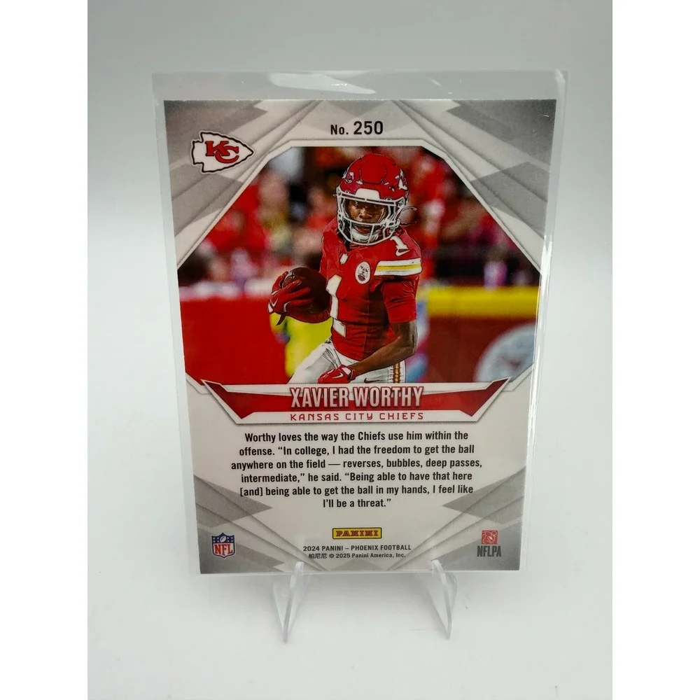 2024 Panini Phoenix Xavier Worthy RC Rookie Card 250 Kansas City Chiefs Purple